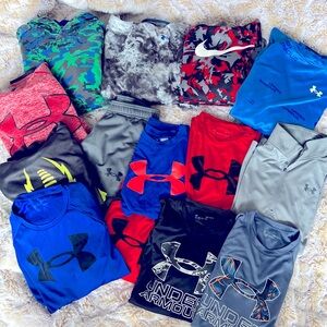 Youth large & youth medium boys clothes. Under armour & Nike.